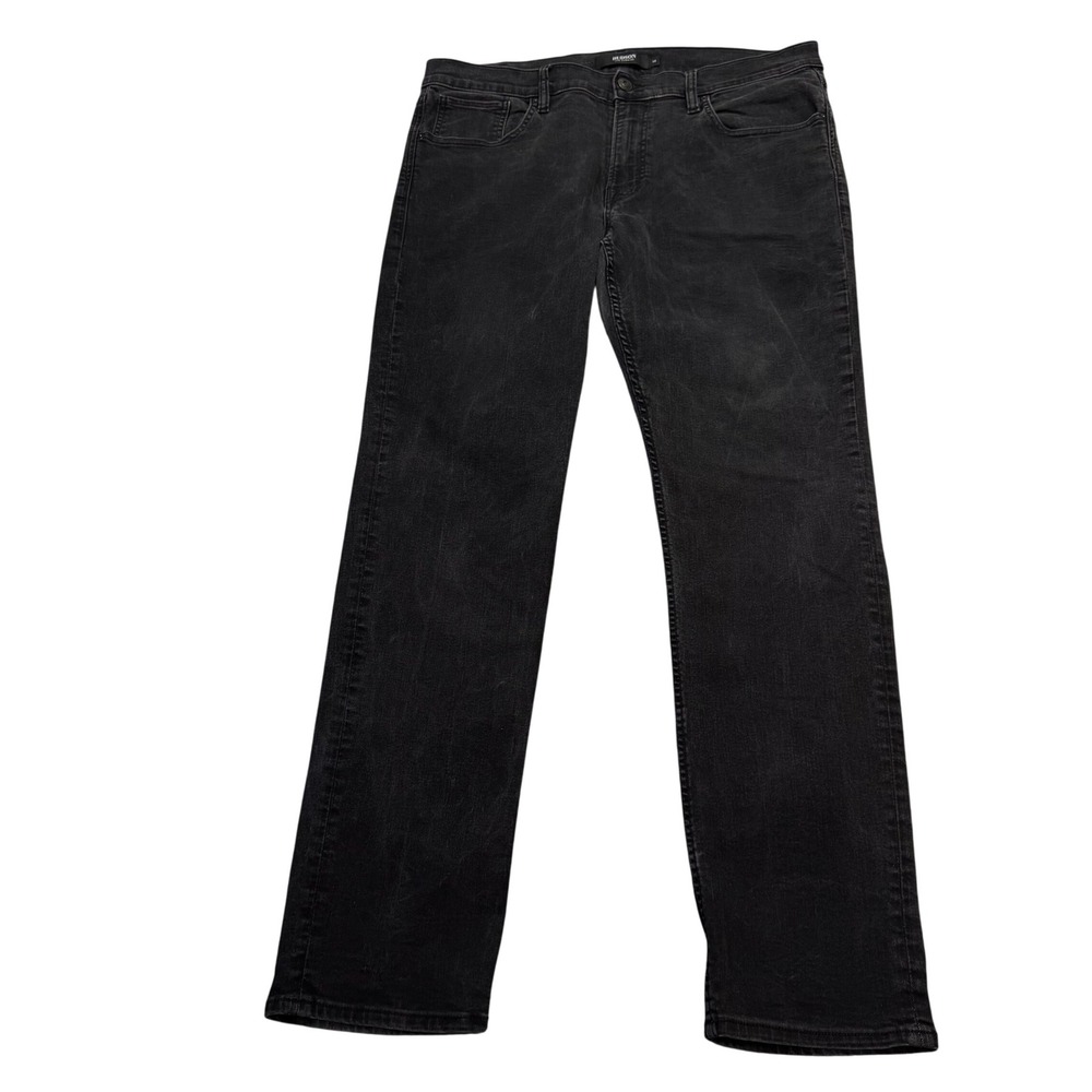Hudson Jeans Mens 38x33 Blake Slim Straight Black‎ Faded Stretch Modern Casual